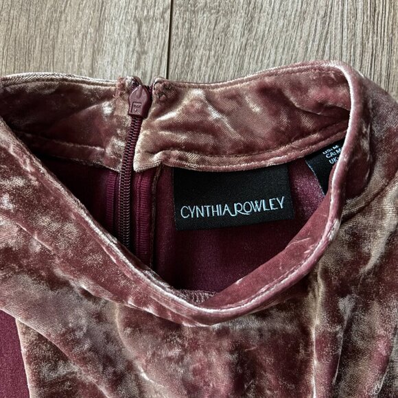 Cynthia Rowley Sleeveless Mini Dress Pink Crushed Velvet A-Line Party Dress 90s - Picture 3 of 11